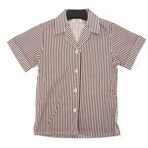 Girl Fit Maroon/White Stripe Short Sleeve Blouse