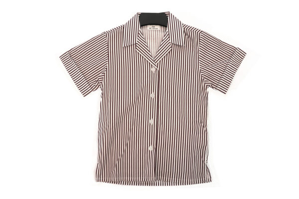 Girl Fit Maroon/White Stripe Short Sleeve Blouse