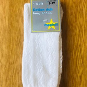 White Long Pattern Socks