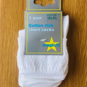 White Pattern Top Ankle Socks